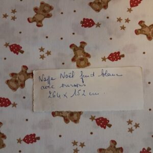 Nappe Noël fond blanc Oursons