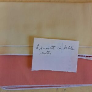 2 serviettes de table coton