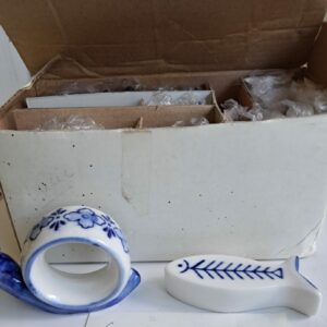 ronds de serviette 6 ronds de serviette et porte-couteaux porcelaine