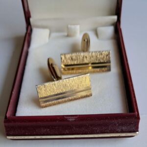 boutons manchette or Boutons de manchette rectangulaires plaqués or